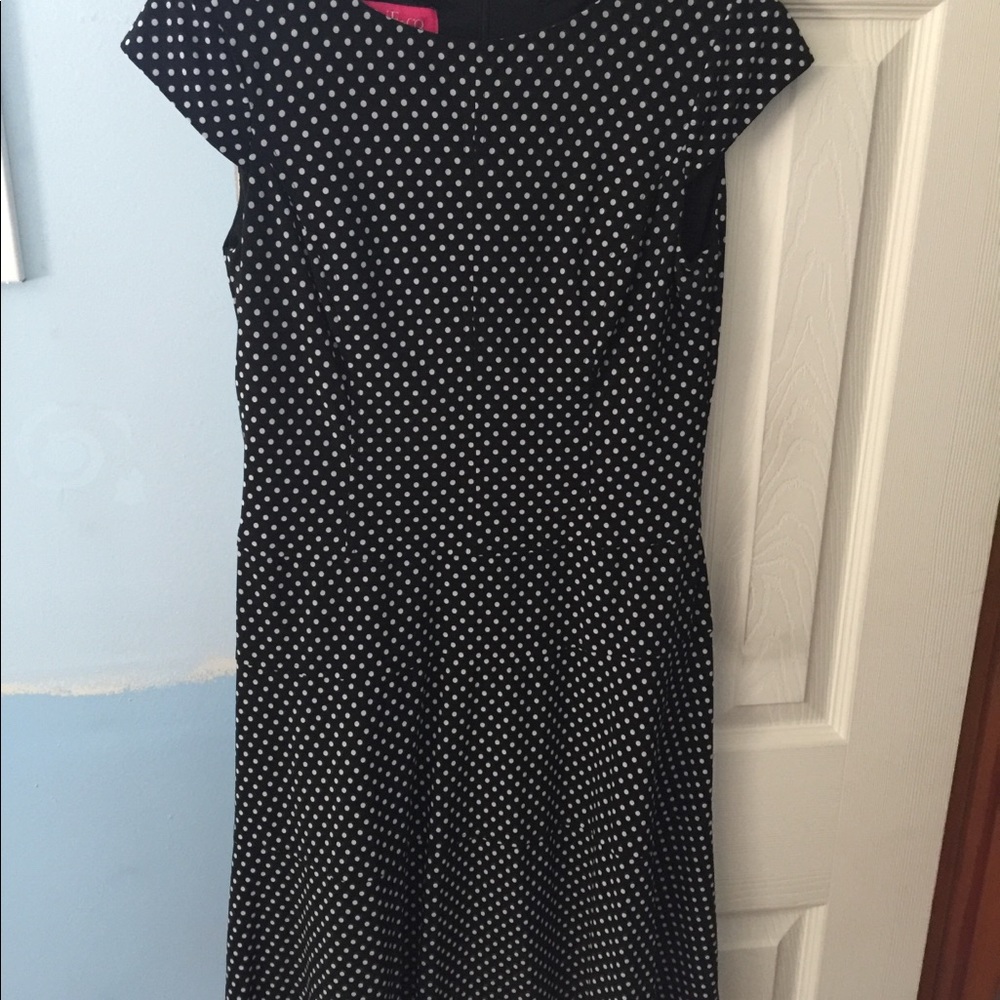 Nine & Co Dress - Black & White Polka Dots